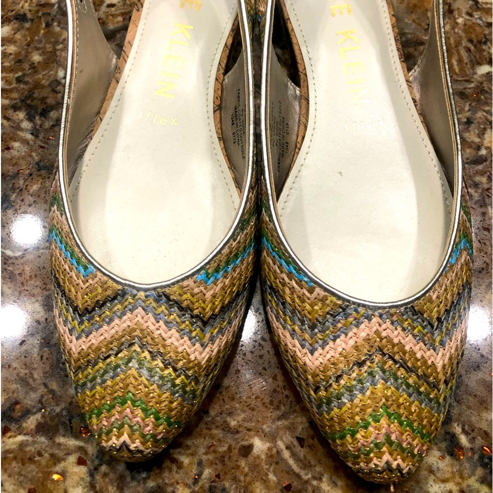 Anne Klein Marta Espadrille Wedge sling back  size 7